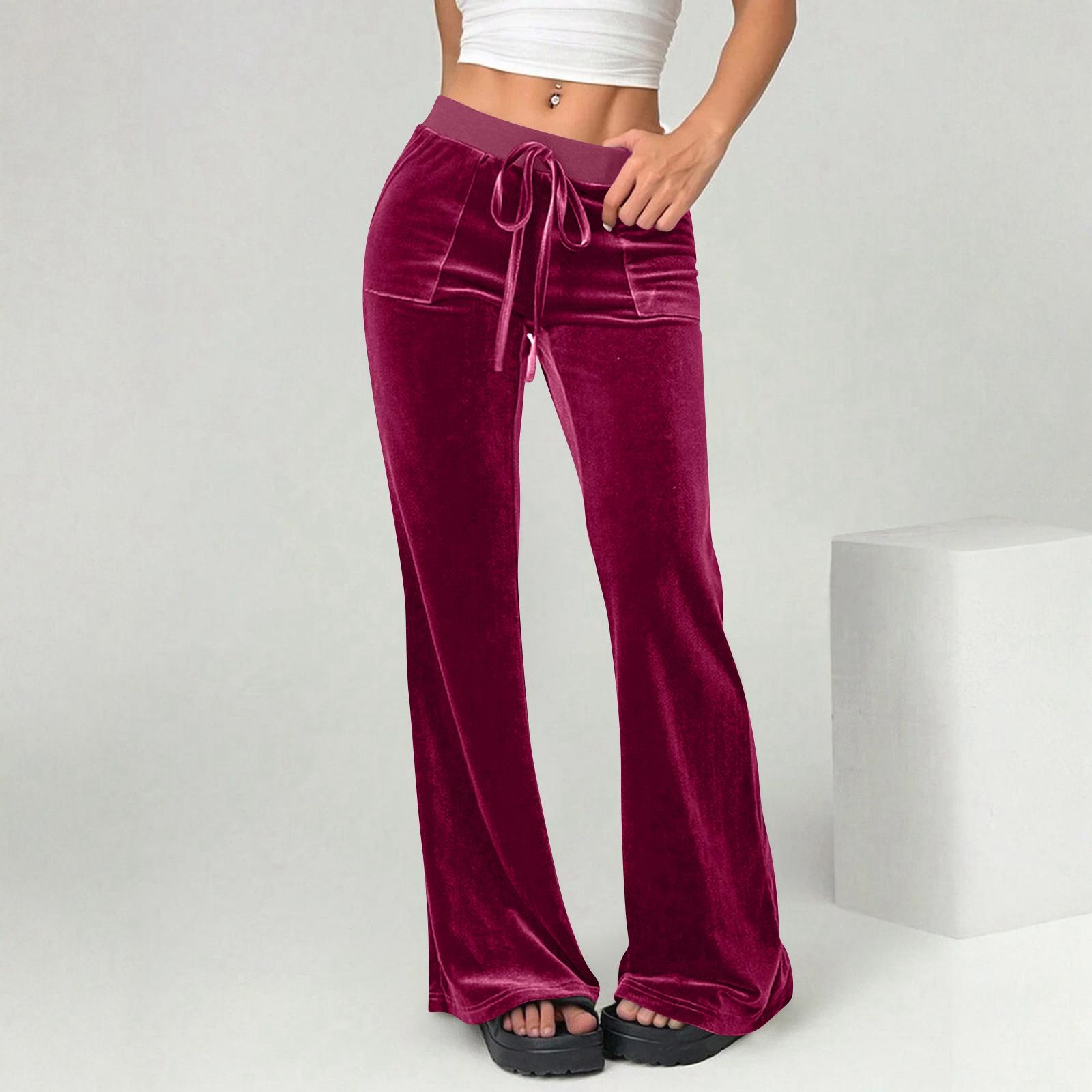 Women s Fashion Color Gold Velvet High Waist Drawstring With Pocket Horn Casual Pants XL винний
Women s Fashion Color Gold Velvet High Waist Drawstring With Pocket Horn Casual Pants XL винний