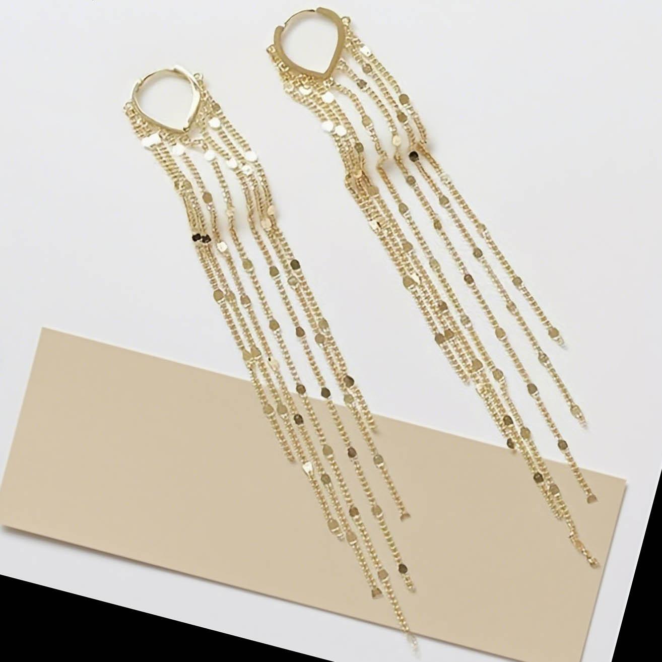 Fashion long tassel earrings, new trendy women, Korean temperament, Internet celebrity love stud earrings, goddess female earrings золотий жовтий колір
Fashion long tassel earrings, new trendy women, Korean temperament, Internet celebrity love stud earrings, goddess female earrings золотий жовтий колір