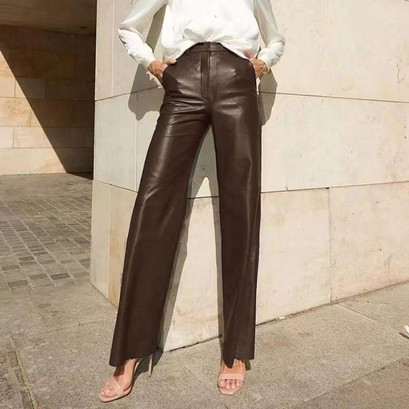 Fashion Wind Autumn New Arrival Fashion High Elastic Casual Wide Leg PU Leather Pants Fashion Pu Casual Pants Dark brown M
Fashion Wind Autumn New Arrival Fashion High Elastic Casual Wide Leg PU Leather Pants Fashion Pu Casual Pants Dark brown M
