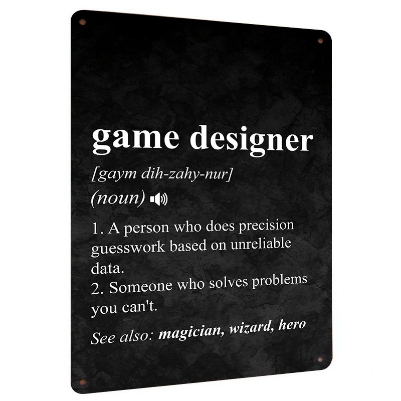 Game Designer Definition Metal Wall Art Decor for Home Office Studio Gift 20x30cm(7.8x11.8inch)
Game Designer Definition Metal Wall Art Decor for Home Office Studio Gift 20x30cm(7.8x11.8inch)
