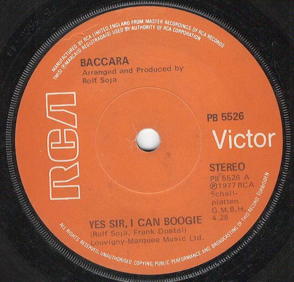 7inch Record BACCARA Yes Sir I Can Boogie PB5526 RCA Victor 1977 UK SoulFunk Used
7inch Record BACCARA Yes Sir I Can Boogie PB5526 RCA Victor 1977 UK SoulFunk Used