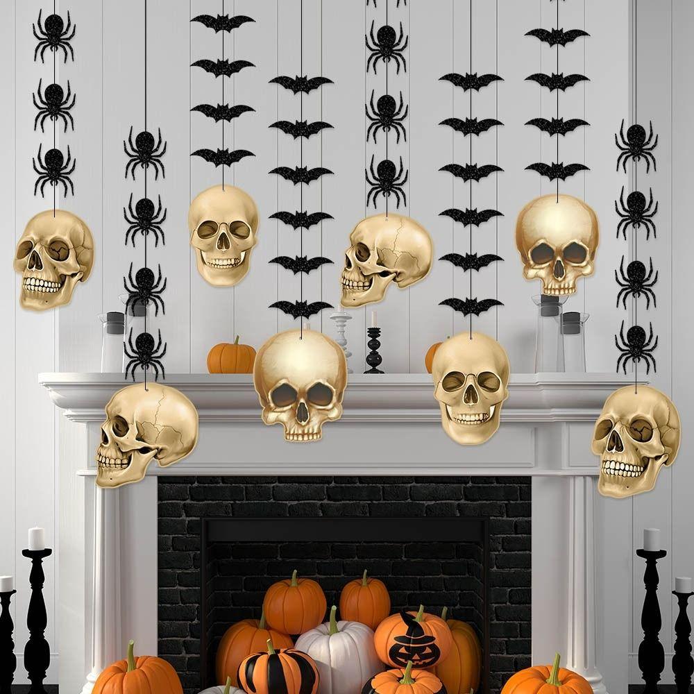 8pcs Cartoon Skull Hanging Banner Black Halloween Party Decorations Ghost House Decorations 
8pcs Cartoon Skull Hanging Banner Black Halloween Party Decorations Ghost House Decorations