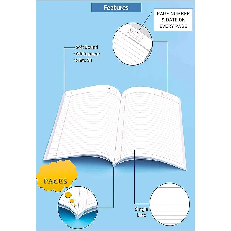 Rush Note Books Rough Notebook A4 Register - Ruled 60 GSM 360 Pages (29 x 21 cm) (Pack of 1) 360
Rush Note Books Rough Notebook A4 Register - Ruled 60 GSM 360 Pages (29 x 21 cm) (Pack of 1) 360
