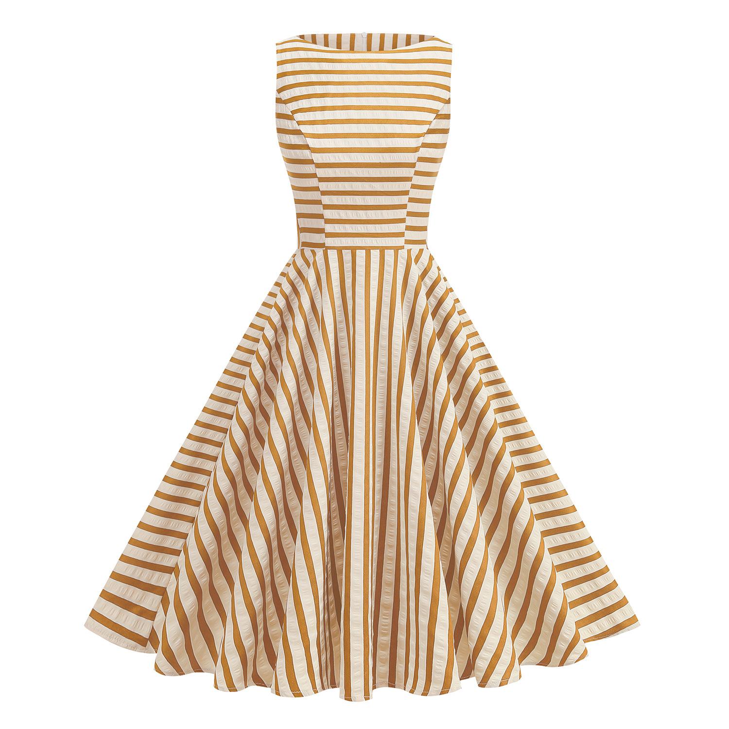 Retro tropical holiday outfit: a playful, asymmetrical striped patchwork midi dress with a dynamic Hepburn-inspired silhouette XXL
Retro tropical holiday outfit: a playful, asymmetrical striped patchwork midi dress with a dynamic Hepburn-inspired silhouette XXL