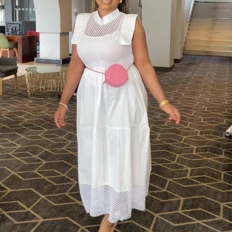 New summer hollow splicing large size loose sexy elegant dress S
New summer hollow splicing large size loose sexy elegant dress S