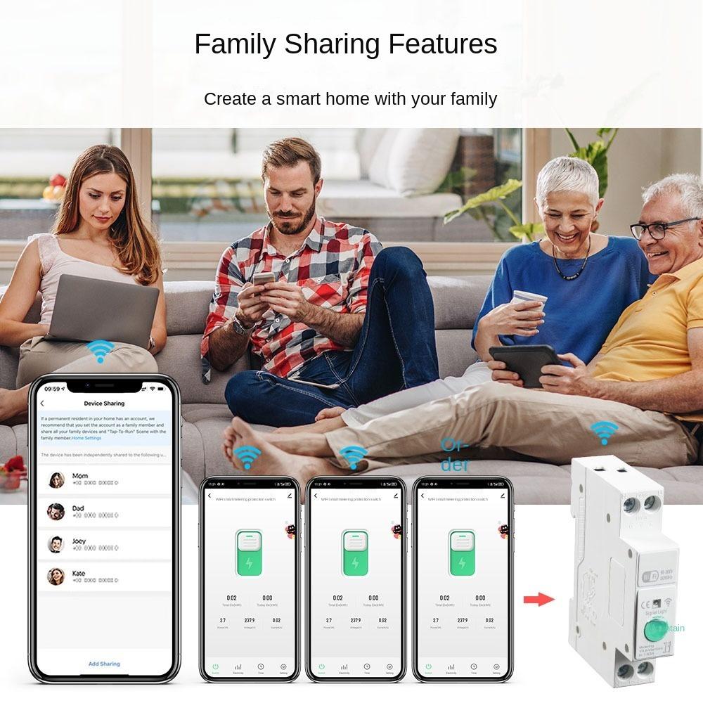 Energy Kwh Metering Smart WiFi Circuit Breaker Switch Din Rail Switch Electrical Protection білий
Energy Kwh Metering Smart WiFi Circuit Breaker Switch Din Rail Switch Electrical Protection білий