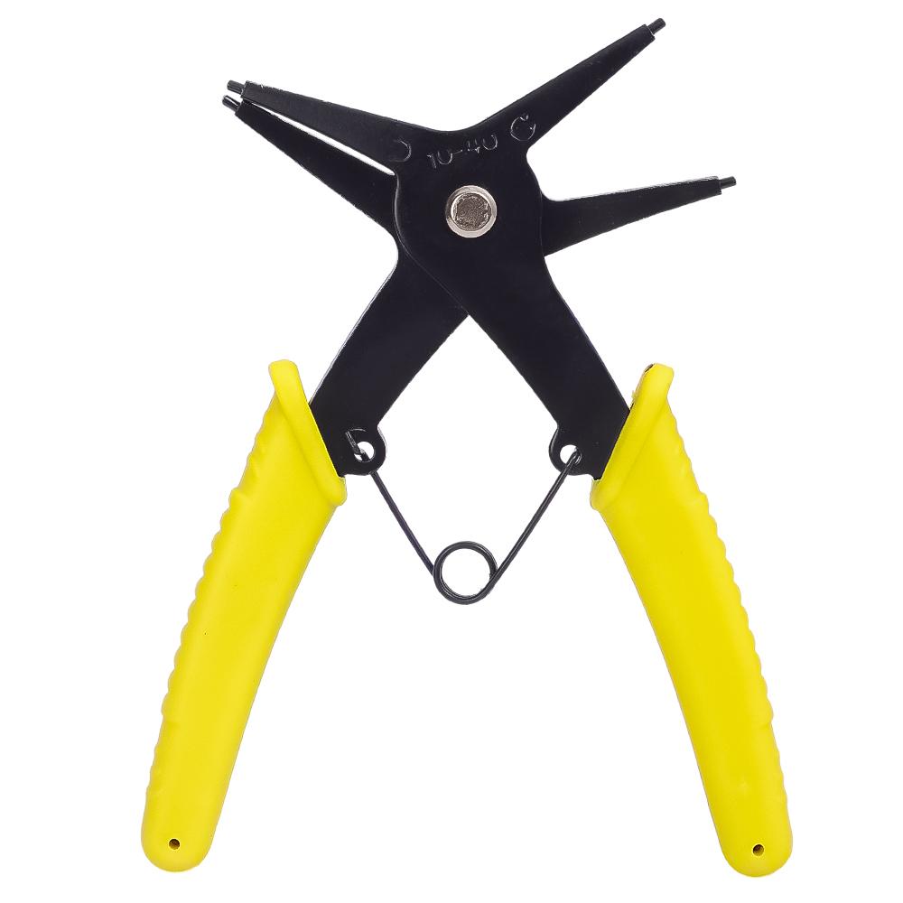 2 в 1 плоскогубцы для стопорных колец, многофункциональный ручной инструмент для технического обслуживания автомобилей, съемник внутренних и внешних колец, 4-позиционные плоскогубцы для стопорных колец жёлтый
2 в 1 плоскогубцы для стопорных колец, многофункциональный ручной инструмент для технического обслуживания автомобилей, съемник внутренних и внешних колец, 4-позиционные плоскогубцы для стопорных колец жёлтый