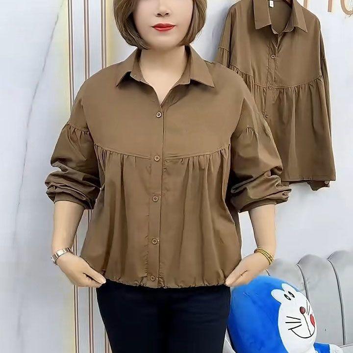 Women Casual Ruffled Peplum Shirt Loose Fit Long Sleeve Turn-Down Collar Blouse Plus Size Shirt M хаки
Women Casual Ruffled Peplum Shirt Loose Fit Long Sleeve Turn-Down Collar Blouse Plus Size Shirt M хаки