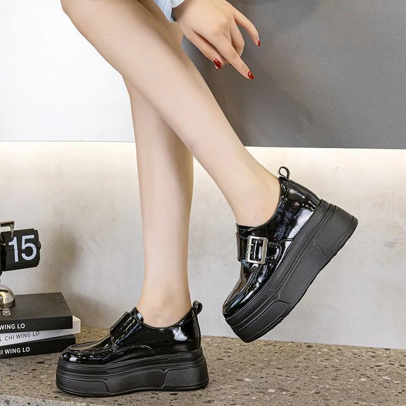 Fashion 8.5CM New Patent Synthetic Leather Platform Wedge Chunky Sneakers Spring Fashion Boots Pumps Hook Women Autumn Pupil Shoes 39
Fashion 8.5CM New Patent Synthetic Leather Platform Wedge Chunky Sneakers Spring Fashion Boots Pumps Hook Women Autumn Pupil Shoes 39