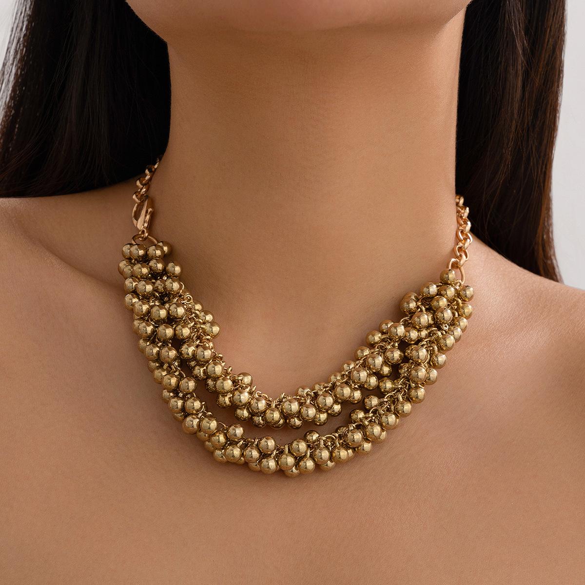 Jewelry Exaggerated Personality CCB Round Bead Hanging Ball Necklace Niche Design Metal Items
Jewelry Exaggerated Personality CCB Round Bead Hanging Ball Necklace Niche Design Metal Items