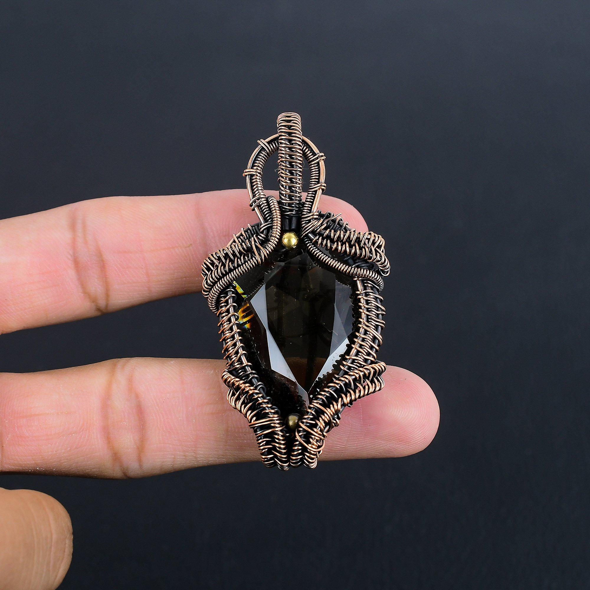 Smoky Topaz Jewelry, Handmade Gemstone Pendant, 999 Copper Wire Wrapped Pendant Antique Jewelry, For Engagement Gift
Smoky Topaz Jewelry, Handmade Gemstone Pendant, 999 Copper Wire Wrapped Pendant Antique Jewelry, For Engagement Gift