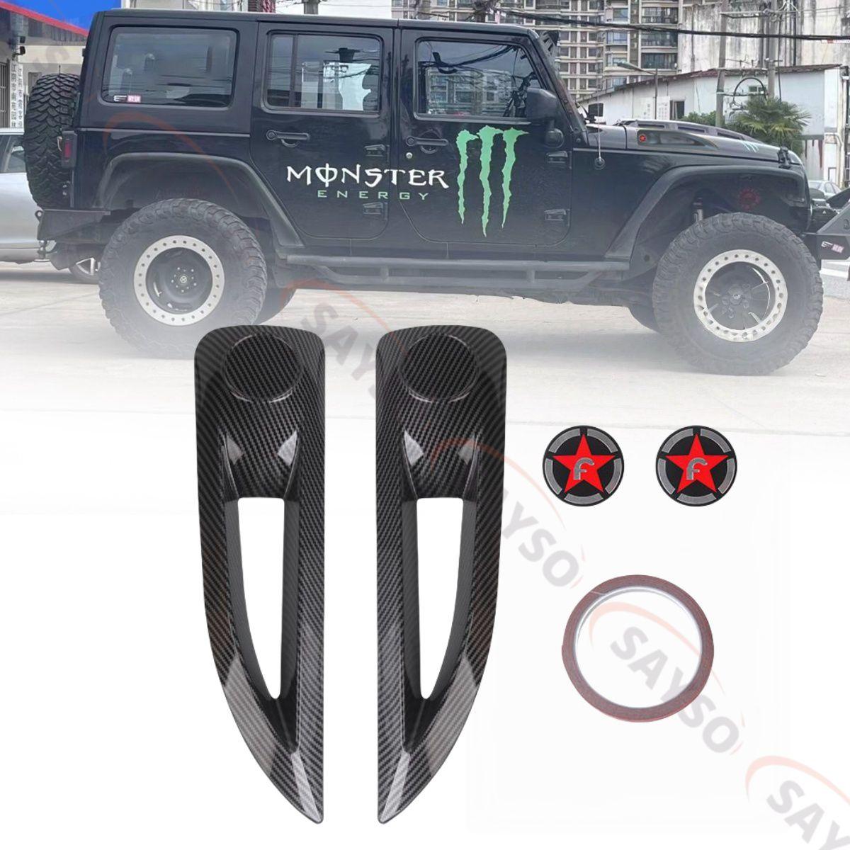 Pair Hood Side Air Vent Cover Bezels ABS Plastic Trim Carbon Fiber Matt Black for Jeep Wrangler JK JKU Unlimited Rubicon 2007-20
Pair Hood Side Air Vent Cover Bezels ABS Plastic Trim Carbon Fiber Matt Black for Jeep Wrangler JK JKU Unlimited Rubicon 2007-20