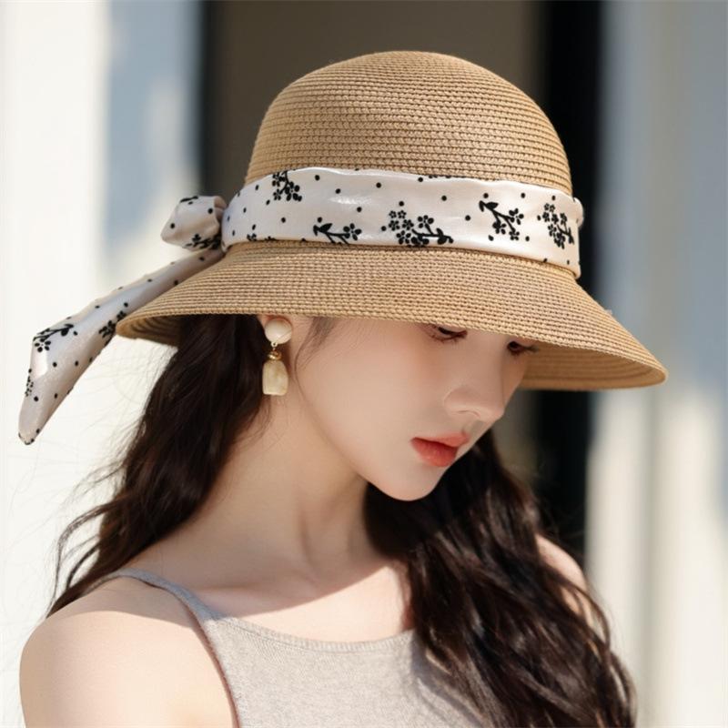 Модная женская соломенная шляпа Streamer, солнцезащитная шляпа с большими полями, дорожная женская шляпа от солнца, пляжная шляпа для отдыха на открытом воздухе one size хаки