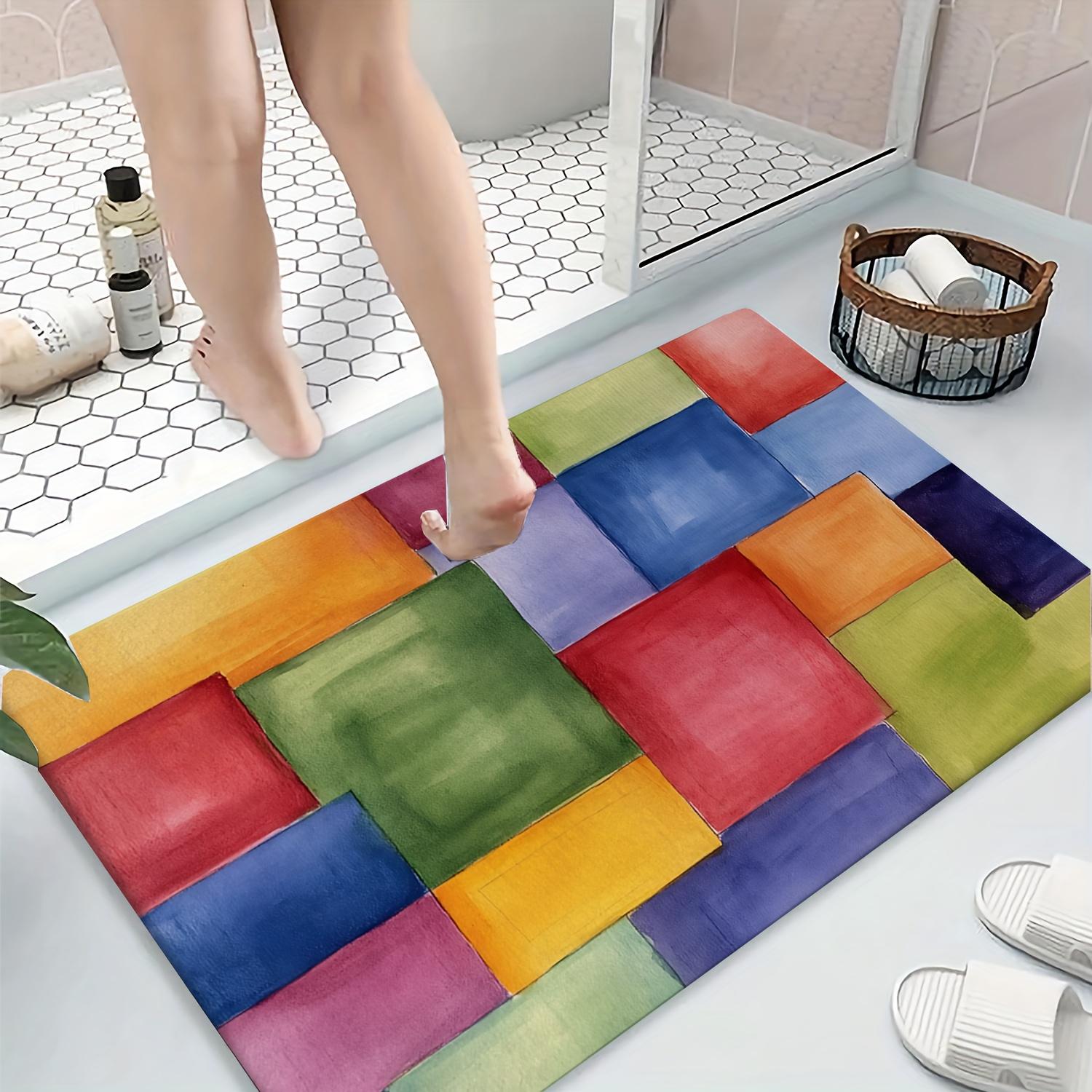 Colorful Watercolor Squares Printed Flannel Bath Mat With Abstract Art Design Soft Non Slip Rug For Bathroom Or Home Decor 40x60cm
Colorful Watercolor Squares Printed Flannel Bath Mat With Abstract Art Design Soft Non Slip Rug For Bathroom Or Home Decor 40x60cm