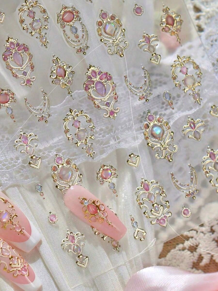 1Sheet 5D Gold Rimmed Nail Art Stickers, Elegant Baroque Style Nail Decals for Manicure United States
1Sheet 5D Gold Rimmed Nail Art Stickers, Elegant Baroque Style Nail Decals for Manicure United States