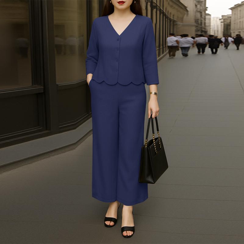ZANZEA Women 3/4 Sleeve Blouse and Pants Casual Two Piece Suit Sets 5XL темно-синього кольору
ZANZEA Women 3/4 Sleeve Blouse and Pants Casual Two Piece Suit Sets 5XL темно-синього кольору