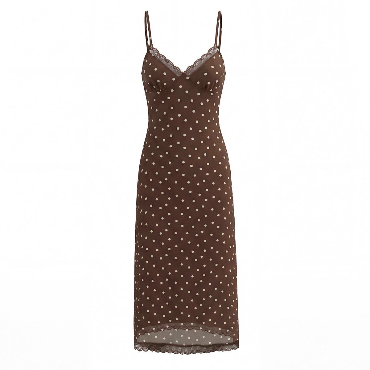 Women s Brown Polka Dot V-Neck Spaghetti Strap Retro Lace Dress - Loose & Slim Fit Large
Women s Brown Polka Dot V-Neck Spaghetti Strap Retro Lace Dress - Loose & Slim Fit Large