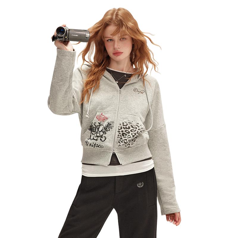 UNIFREE Plus Size American Retro Distressed Leopard Print Hooded Sweatshirt XL
UNIFREE Plus Size American Retro Distressed Leopard Print Hooded Sweatshirt XL