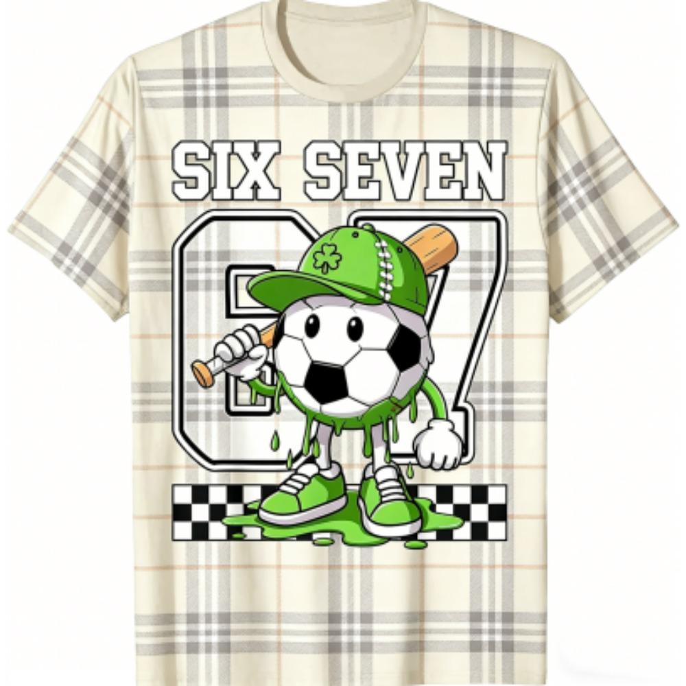 Fashion Kids T-Shirt 67 Six Seven Grid Football Print Boy and Girl Tees Top Summer Short Sleeve O Neck Casual Outdoor Kids Clothing 100
Fashion Kids T-Shirt 67 Six Seven Grid Football Print Boy and Girl Tees Top Summer Short Sleeve O Neck Casual Outdoor Kids Clothing 100