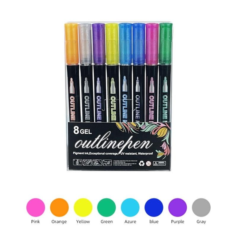 Metallic Art Markers Outline Pen 2mm Tip Waterproof Highlighter Pen for Journal Planner Card Making Drawing Doodling
Metallic Art Markers Outline Pen 2mm Tip Waterproof Highlighter Pen for Journal Planner Card Making Drawing Doodling