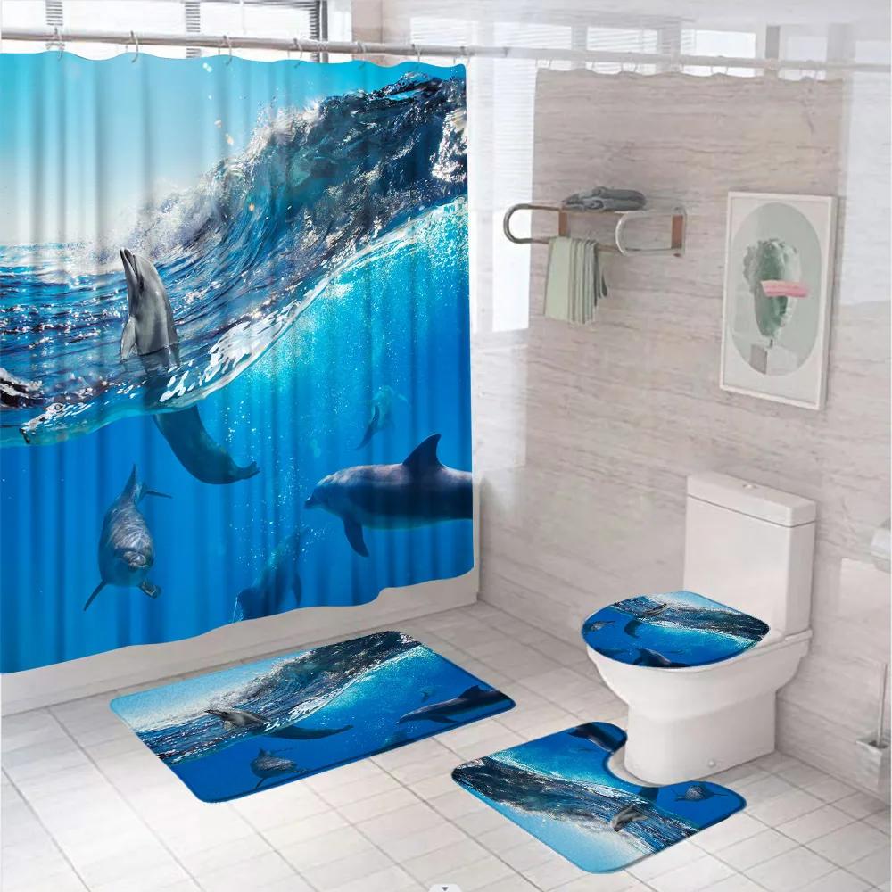 3D Dolphin Turtle Starfish Shower Curtain Sets Underwater Tropical Fish Ocean Sea Bathroom Curtains Bath Mats Rug Toilet Covers W60H190(CM)-1 Pcs
3D Dolphin Turtle Starfish Shower Curtain Sets Underwater Tropical Fish Ocean Sea Bathroom Curtains Bath Mats Rug Toilet Covers W60H190(CM)-1 Pcs