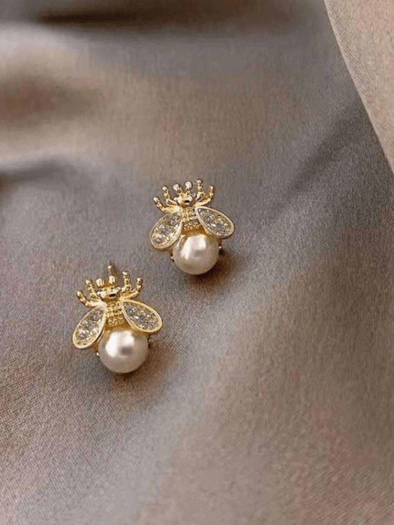 1 пара серег в форме пчел с искусственным жемчугом, подходят для повседневной носки one-size золотой
1 пара серег в форме пчел с искусственным жемчугом, подходят для повседневной носки one-size золотой