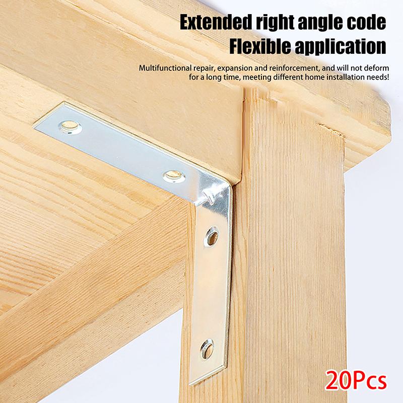 20Pcs L-Shaped Corner Brackets Metal Corner Braces Drawer Shelf Wall Bracket Fixing Right Angle Corners Brace Furniture Hardware A1
20Pcs L-Shaped Corner Brackets Metal Corner Braces Drawer Shelf Wall Bracket Fixing Right Angle Corners Brace Furniture Hardware A1