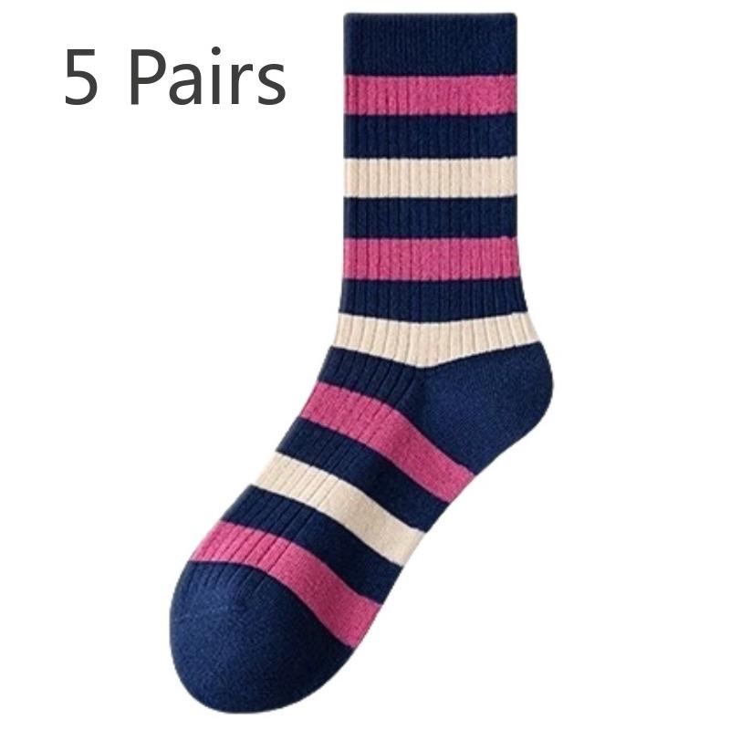 5 пар женских носков в полоску из чистого хлопка в осенне-зимнем стиле с высокими берцами 5 Pairs
5 пар женских носков в полоску из чистого хлопка в осенне-зимнем стиле с высокими берцами 5 Pairs