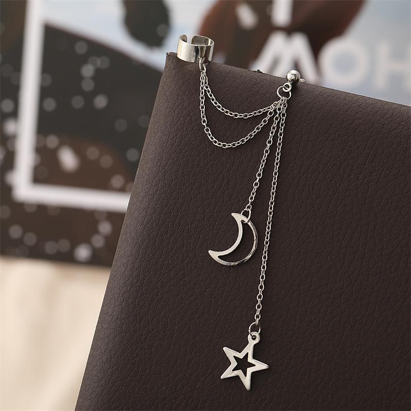 New Hiphop Clip Earrings for Women Star Moon Pendants Ear Cuff Punk Personality Gold Color Tassel Ear Clips aretes de mujer
New Hiphop Clip Earrings for Women Star Moon Pendants Ear Cuff Punk Personality Gold Color Tassel Ear Clips aretes de mujer