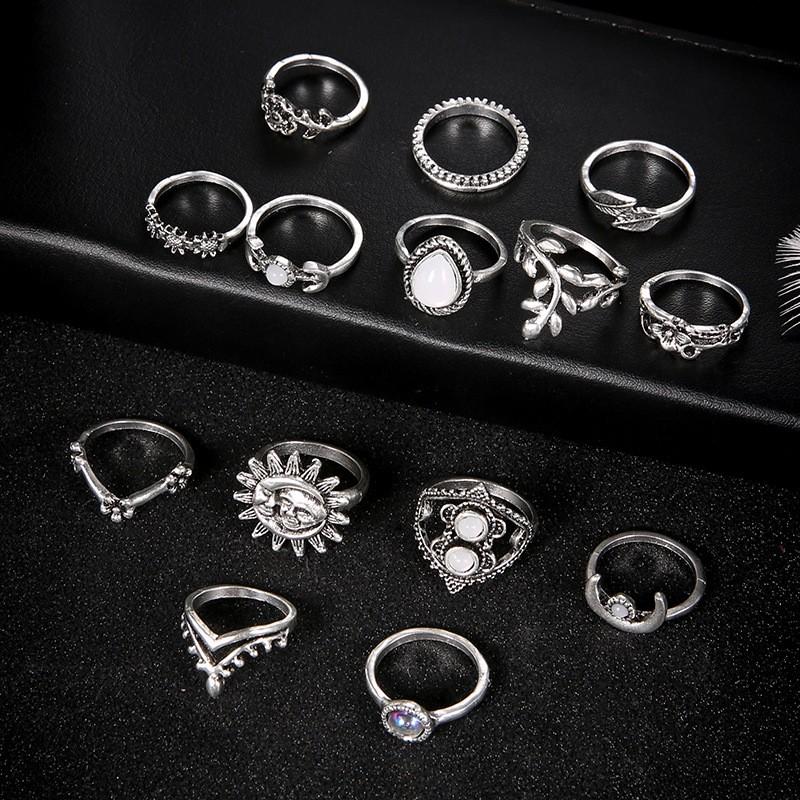Set of 14 Adjustable Rings with Water Drop Flower Sunflower Moon Sun Designs Fashion Jewelry for Women and Girls One Size
Set of 14 Adjustable Rings with Water Drop Flower Sunflower Moon Sun Designs Fashion Jewelry for Women and Girls One Size