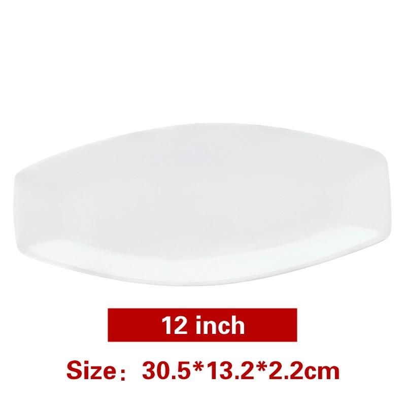 Большая тарелка для рыбы на пару Столовые приборы Набор тарелок в форме лодки platos Белая керамическая прямоугольная тарелка для рыбы Суши-тарелки для сашими