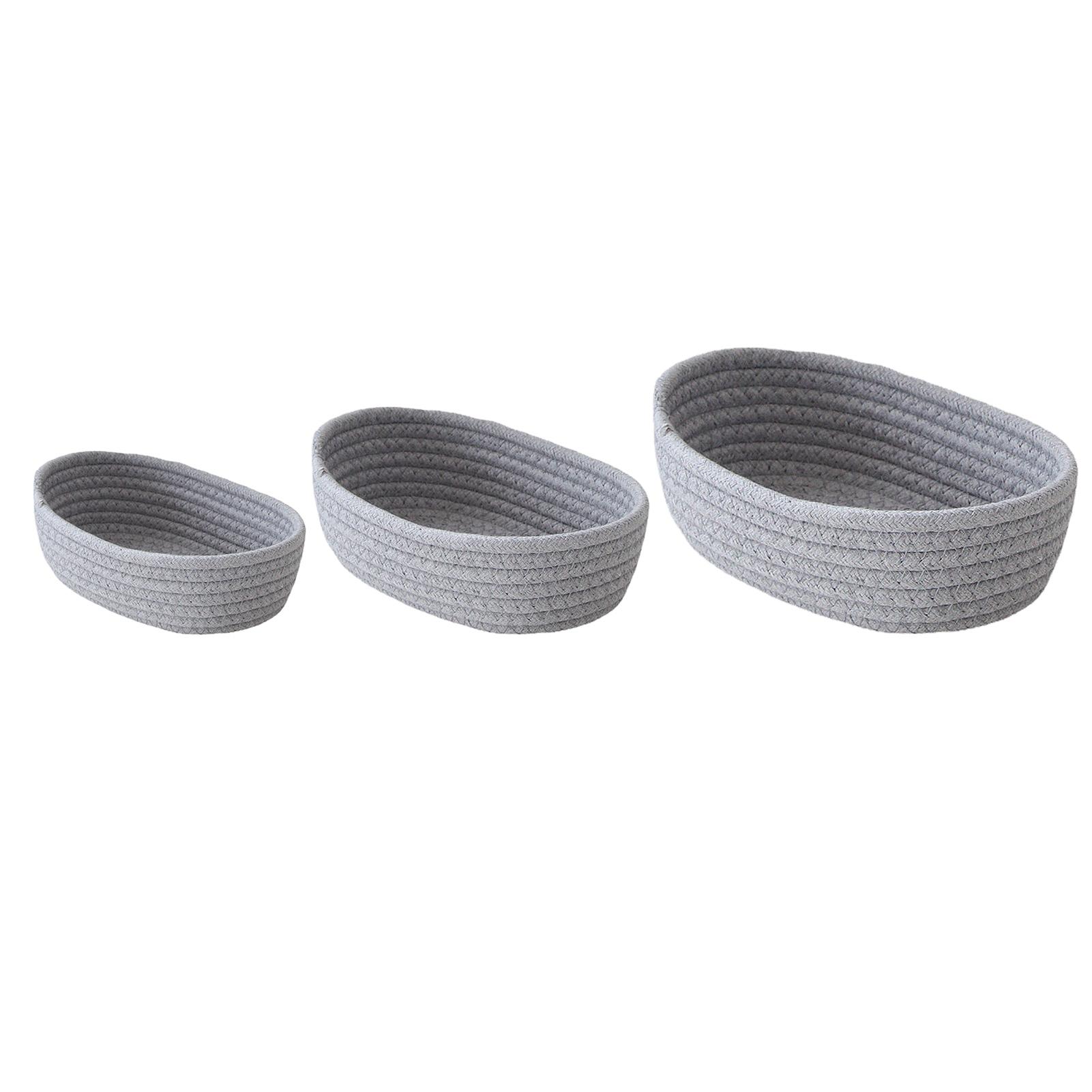 3 Pcs Desktop Storage Basket Oval Organizer Container Cotton Rope Hand Woven for Makeup Snacks сірий
3 Pcs Desktop Storage Basket Oval Organizer Container Cotton Rope Hand Woven for Makeup Snacks сірий