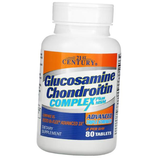 Хондропротектор, Glucosamine Chondroitin Complex Plus MSM Advanced Triple Strength, 21st Century (03440010) 80tab
Хондропротектор, Glucosamine Chondroitin Complex Plus MSM Advanced Triple Strength, 21st Century (03440010) 80tab