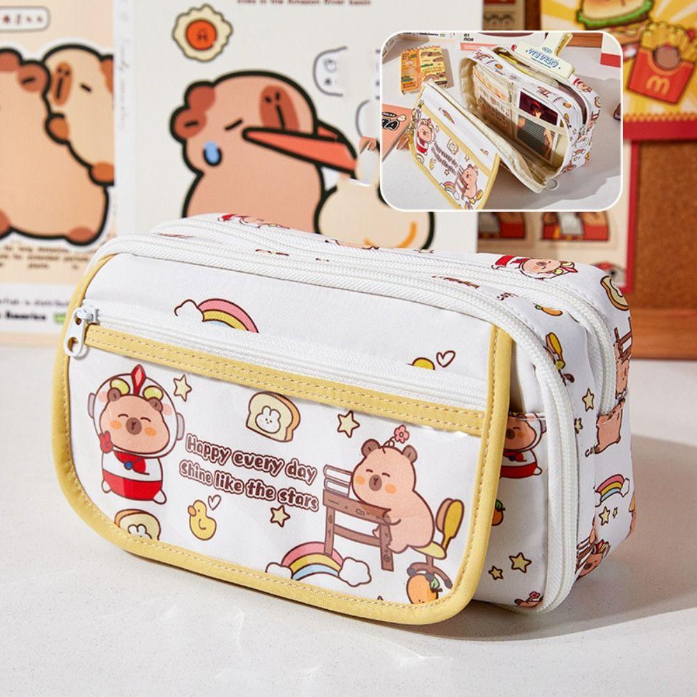 Ящик для хранения Capybara Pencil Bag Большая вместительная сумка для ручек с мультяшным рисунком Забавный чехол для ручек Capybara Канцелярские принадлежности Pen Bag
Ящик для хранения Capybara Pencil Bag Большая вместительная сумка для ручек с мультяшным рисунком Забавный чехол для ручек Capybara Канцелярские принадлежности Pen Bag