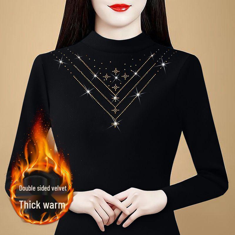 2025 Autumn/Winter Mom s Double-Sided German Velvet Warm Base Layer Top with Hot Drilling Details 2XL чёрный
2025 Autumn/Winter Mom s Double-Sided German Velvet Warm Base Layer Top with Hot Drilling Details 2XL чёрный