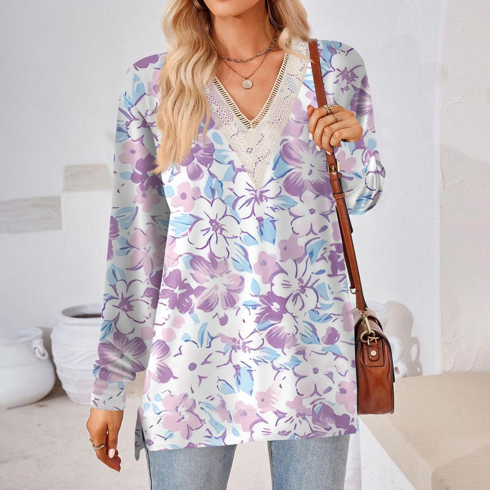 Женские топы Свободные свободные футболки с длинными рукавами контрастного цвета и разрезом Женские топы XXL фиолетовый
Женские топы Свободные свободные футболки с длинными рукавами контрастного цвета и разрезом Женские топы XXL фиолетовый