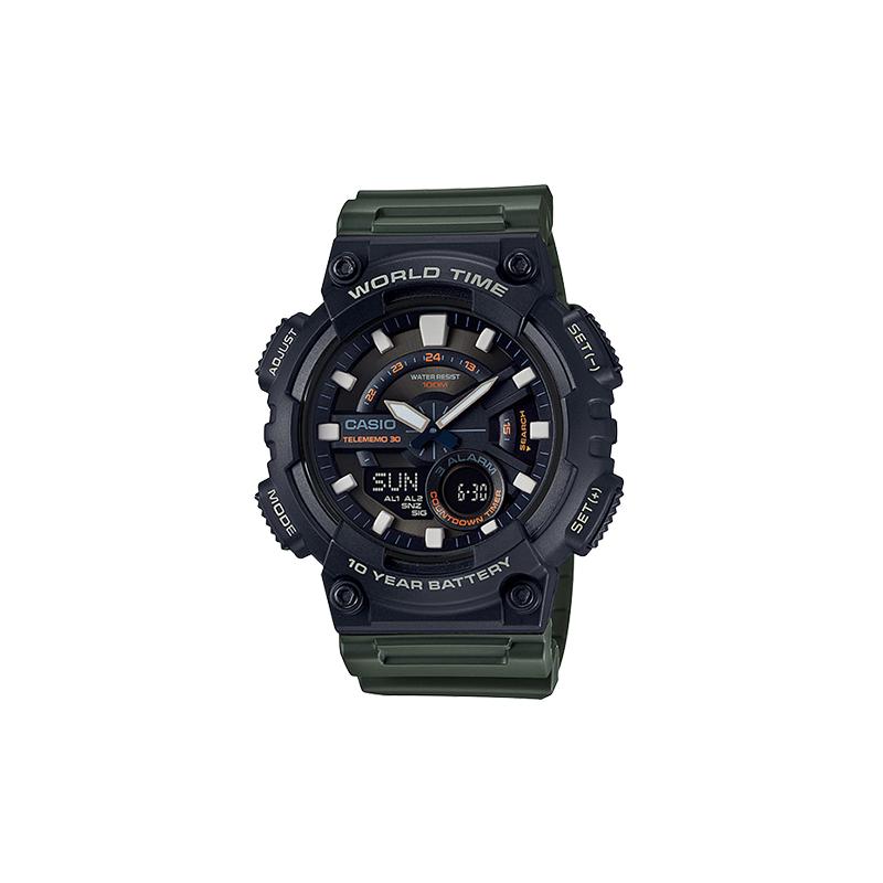 Casio STANDARD series ten-year power dual display waterproof sports watch quartz movement resin strap Japanese and Korean watch men s AEQ-110W-3A чёрный
Casio STANDARD series ten-year power dual display waterproof sports watch quartz movement resin strap Japanese and Korean watch men s AEQ-110W-3A чёрный