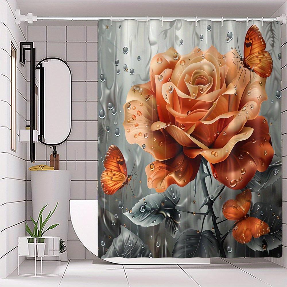 Orange Roses And Butterflies Shower Curtain Washable Dirt-Resistant Shower Head Waterproof Polyester Bath Curtain For Home Decor W60H190(CM)-1 Pcs
Orange Roses And Butterflies Shower Curtain Washable Dirt-Resistant Shower Head Waterproof Polyester Bath Curtain For Home Decor W60H190(CM)-1 Pcs