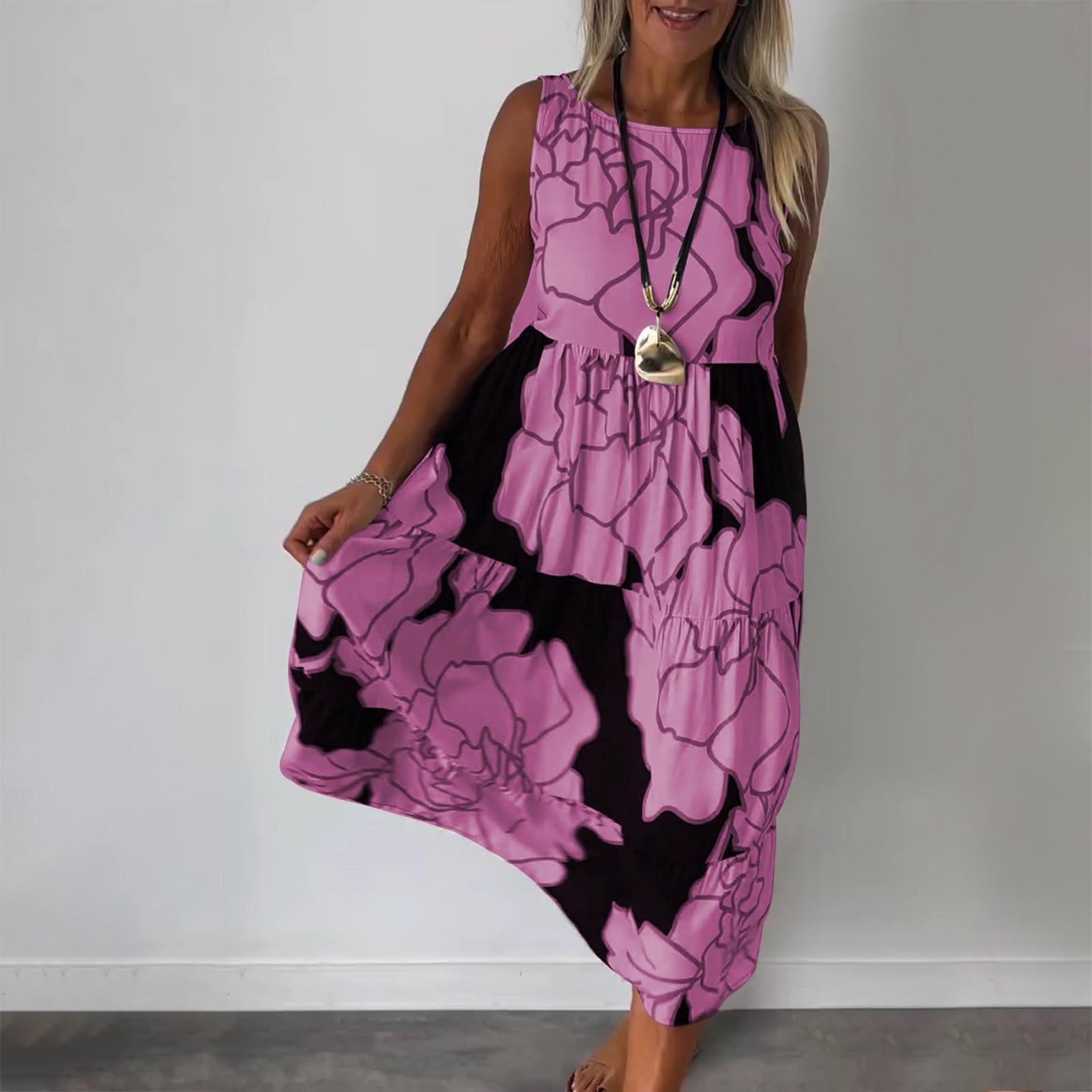 Женское модное свободное платье без рукавов с цветочным принтом XL розовый
Женское модное свободное платье без рукавов с цветочным принтом XL розовый