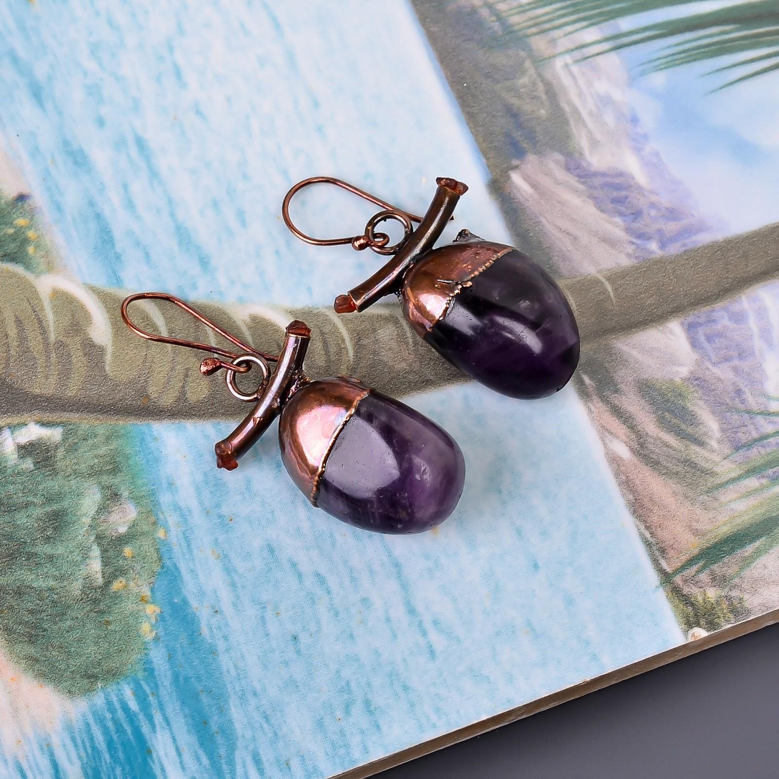 Натуральный Аметист Медь Элегантные Февральские Подвесные Серьги-Капли Электроформованные Крючки V-107
Натуральный Аметист Медь Элегантные Февральские Подвесные Серьги-Капли Электроформованные Крючки V-107