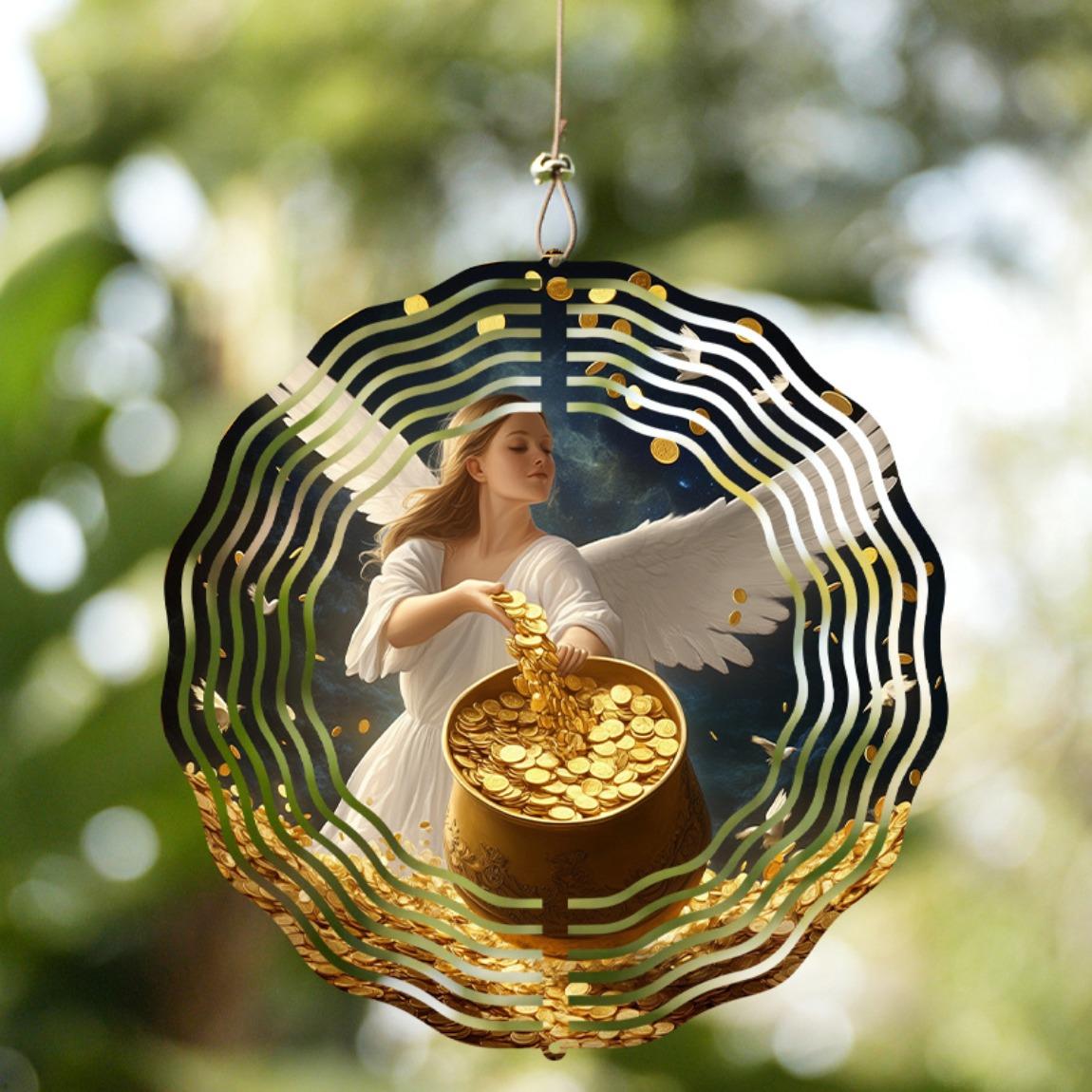 Wealth Angel Wind Chime - Elegant Metal Garden Decor with Golden Coins & Angel Figure, Perfect for Patio, Yard, or Home 01A
Wealth Angel Wind Chime - Elegant Metal Garden Decor with Golden Coins & Angel Figure, Perfect for Patio, Yard, or Home 01A