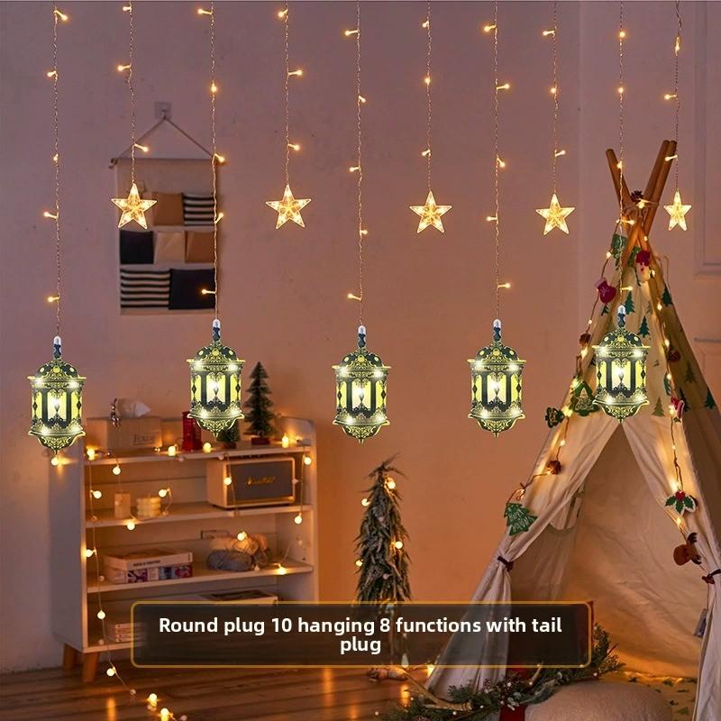 Светодиодные гирлянды-занавесы «Луна и звезды», питание от USB, 8 режимов освещения, функция таймера для Рамадана, Дня благодарения, спальни и украшения для вечеринок
Светодиодные гирлянды-занавесы «Луна и звезды», питание от USB, 8 режимов освещения, функция таймера для Рамадана, Дня благодарения, спальни и украшения для вечеринок