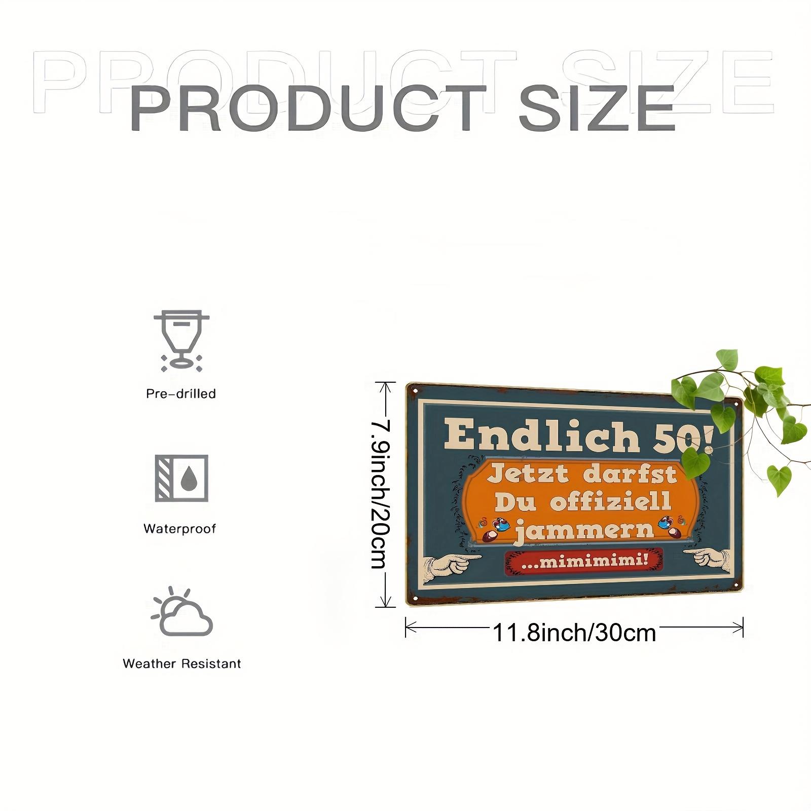 pc Retro Vintage Rustic German Humor Endlich Design Metal Tin Sign PreDrilled Holes Indoor Garden Outdoor Toilet Decoration 20x30cm(7.8x11.8inch)
pc Retro Vintage Rustic German Humor Endlich Design Metal Tin Sign PreDrilled Holes Indoor Garden Outdoor Toilet Decoration 20x30cm(7.8x11.8inch)