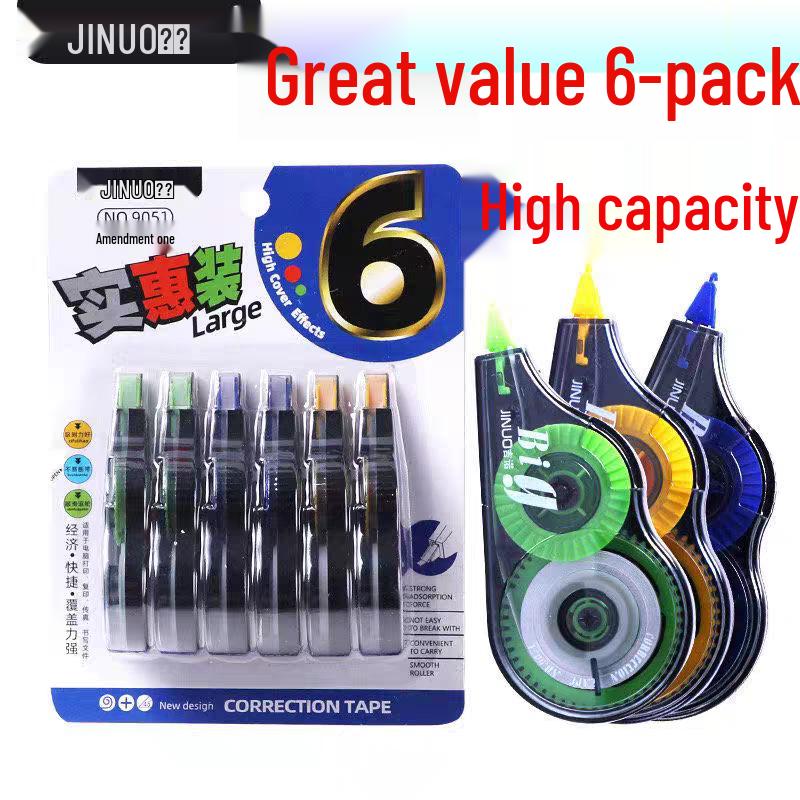 Gino Korean Style Large Capacity Correction Tape for Students - Simple Error Correction Stationery. 6 correction tapes
Gino Korean Style Large Capacity Correction Tape for Students - Simple Error Correction Stationery. 6 correction tapes