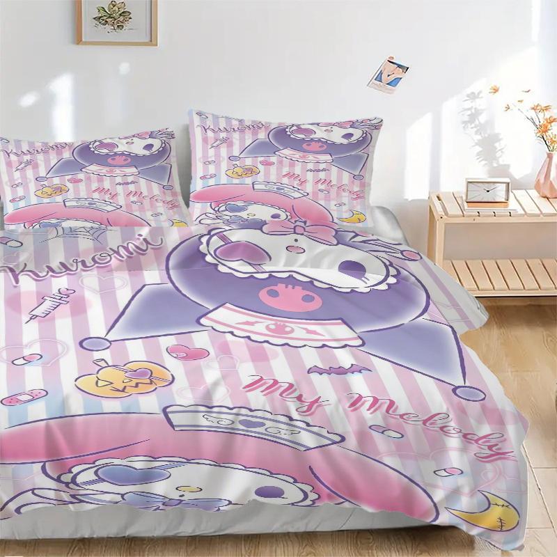 3pcs My Melody & Kuromi Sanrio Quilt Cover Set - Soft and Cozy Bedroom, Guest Room and Dorm Decorative Bedding 3-Piece Set 1 Quilt Cover + 2 Pill 135x200cm
3pcs My Melody & Kuromi Sanrio Quilt Cover Set - Soft and Cozy Bedroom, Guest Room and Dorm Decorative Bedding 3-Piece Set 1 Quilt Cover + 2 Pill 135x200cm