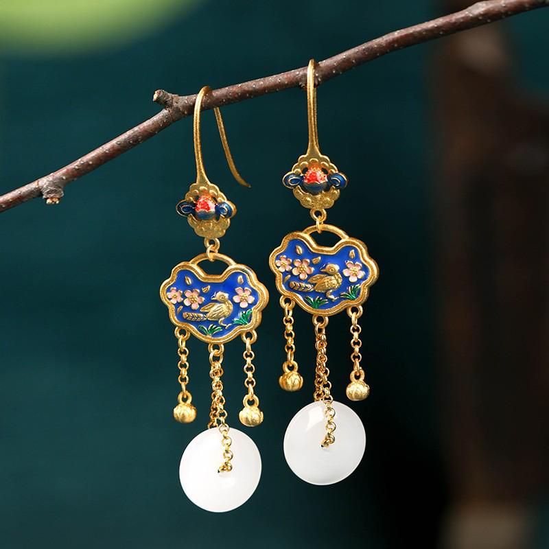 Серьги с перегородчатой эмалью, позолоченные, с кисточками «жуи», рекомендованные блогером Xiaohongshu 24K Gold Plated
Серьги с перегородчатой эмалью, позолоченные, с кисточками «жуи», рекомендованные блогером Xiaohongshu 24K Gold Plated