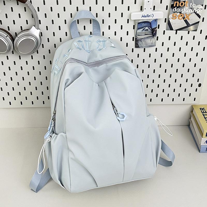 School bag junior high school girls high school college students high value letter embroidery Mori small fresh leisure travel backpack
School bag junior high school girls high school college students high value letter embroidery Mori small fresh leisure travel backpack