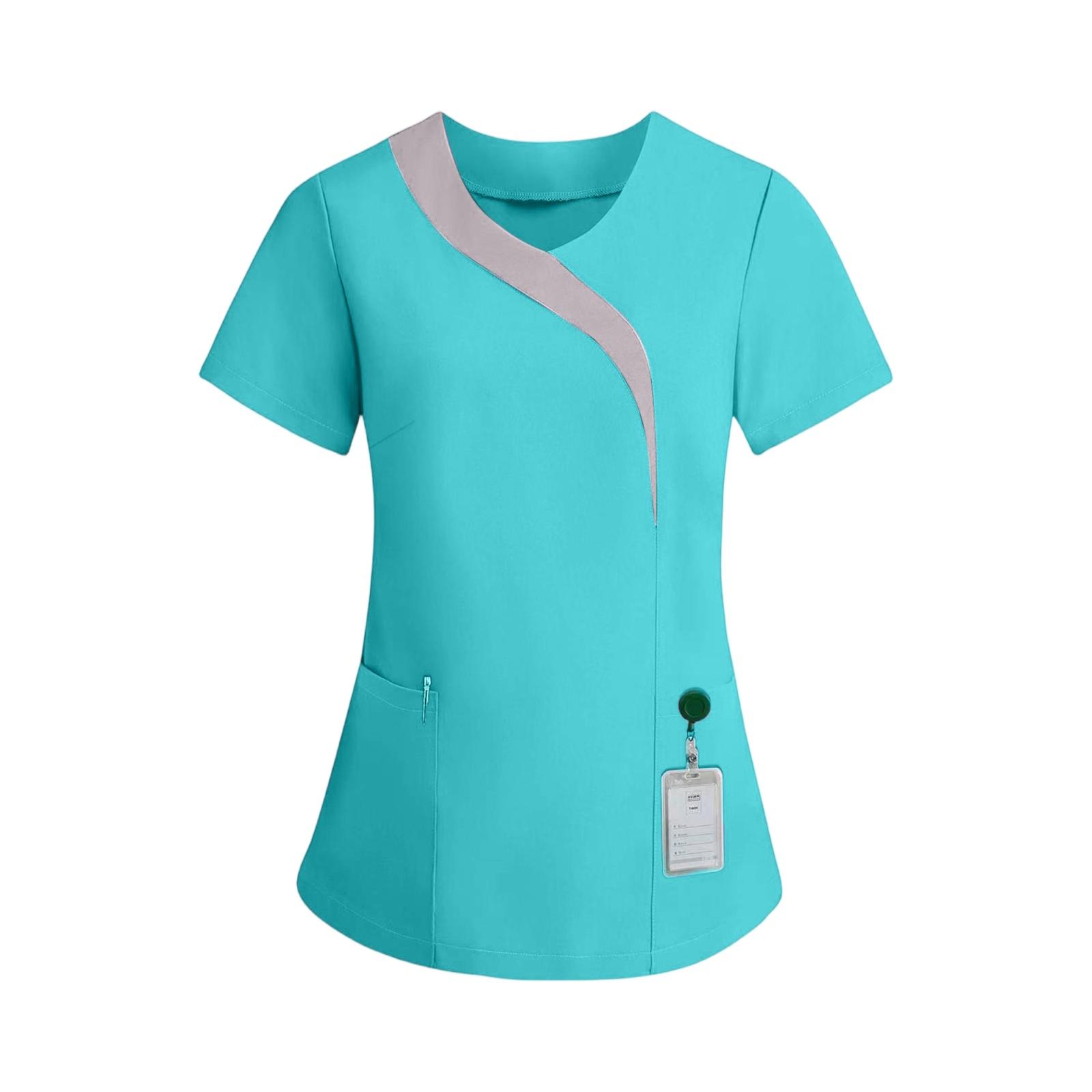 Women s Color-blocked Short-sleeved Pocket V-neck Caregiver Uniform Top M
Women s Color-blocked Short-sleeved Pocket V-neck Caregiver Uniform Top M