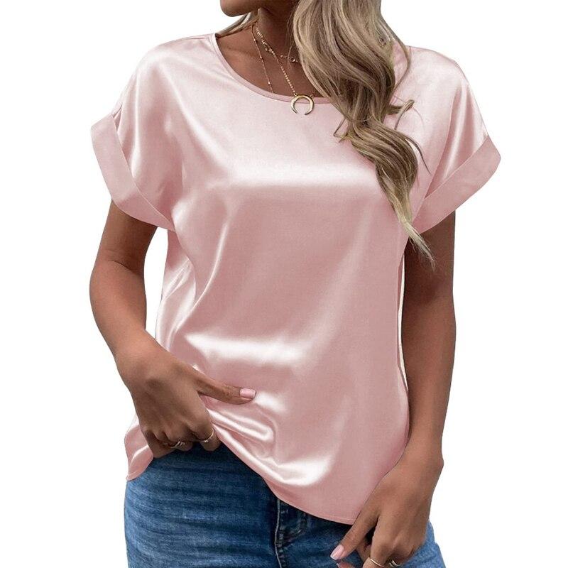 Casual Solid Satin Women Blouse Fashion 2026 Summer Elegant Short Sleeve Woman Shrit Loose Office Lady Tops Women Clothing 25084 S рожевий
Casual Solid Satin Women Blouse Fashion 2026 Summer Elegant Short Sleeve Woman Shrit Loose Office Lady Tops Women Clothing 25084 S рожевий