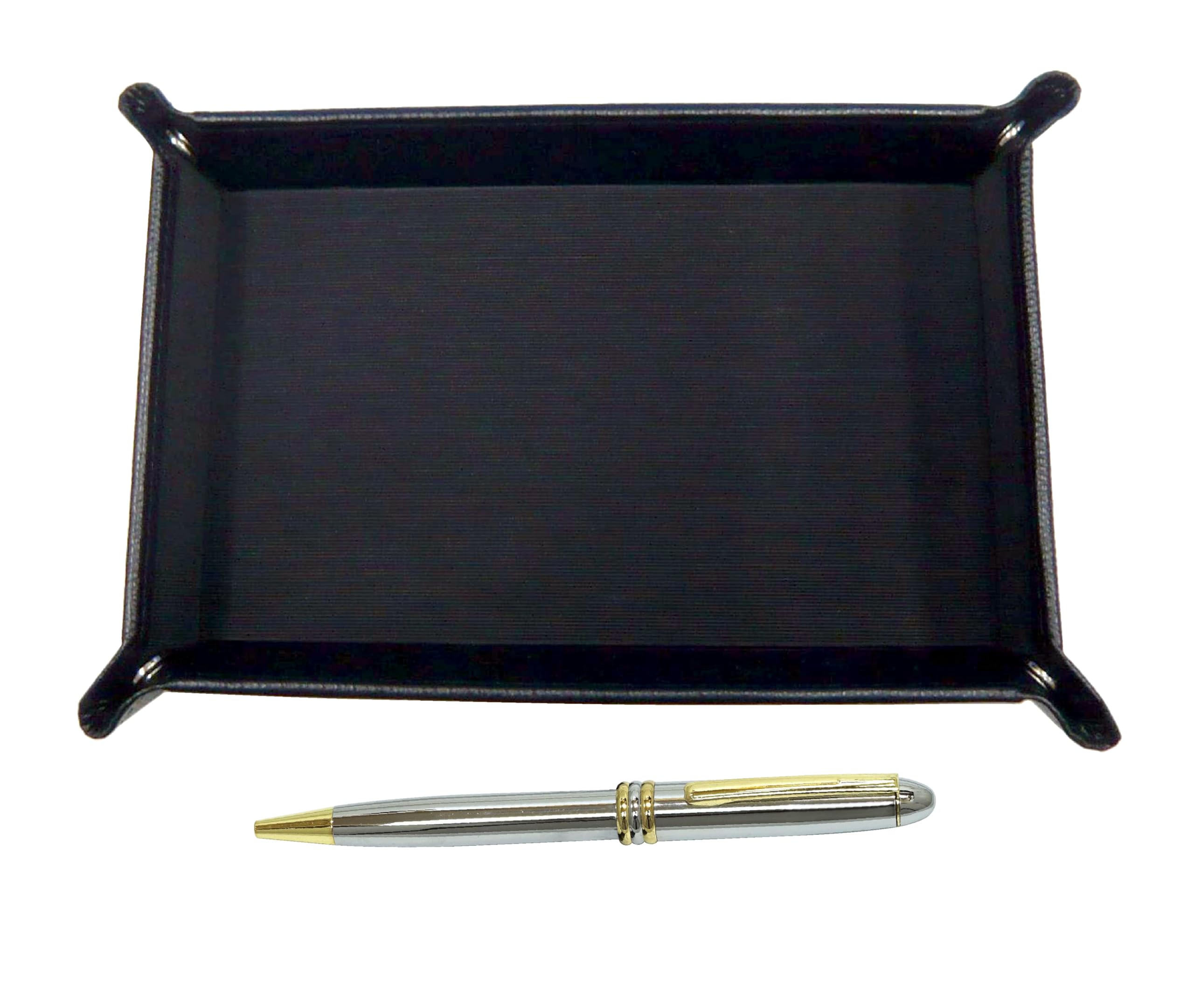 Japanese grained cowhide pen tray black brilliant silver rotating ballpoint pen set TRASB-PD07
Japanese grained cowhide pen tray black brilliant silver rotating ballpoint pen set TRASB-PD07